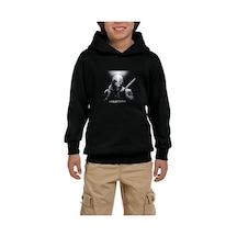 Zepplin Giyim Moon Knight Warrios Siyah Çocuk Kapşonlu Sweatshirt Siyah