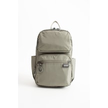 Özer-6032 Sanmorris Unisex Suya Dayanıklı Paraşüt Kumaş 5 Bölmeli Laptop Bölmeli Seyahat Ve Okul Çantası Açık Gri