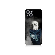 Apple Uyumlu iPhone 15 V For Vendetta Anonymous Desenli Silikon Kılıf