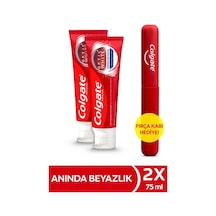 Colgate Optic White Anında Beyazlık Diş Macunu 2 x 75 ML + Diş Fırçası Kabı