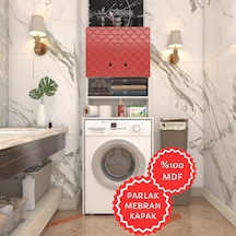 Kenzlife Membran Çamaşır Makinesi Dolabı Hayzum Krmbyz Petek 180 66 55 Mebran Kapak Mdf Gövde Beyaz