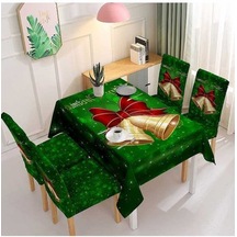Flybuy Yeşil Xıxun Tek Streç Şenlikli Sandalye Sandalye Parça Örtüsü Örtüsü Noel Masa Masa Kılıfı Kılıfı Emici Dekorasyon Çan Baskılı 210cm 140 Ji Yeşil