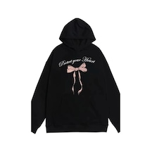 Y2k Harajuku Kurdele Kapşüşonlu Sweatshirt 001