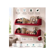 Duvar Rafı 50x13 Cm Mdf Çocuk Odası Kitap ,oyuncak Ve Dekor Rafı Kırmıızı