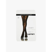 Koton 15 Den Fiyonk Desenli Parlak Külotlu Çorap Siyah 7wak80254aa