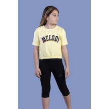 Toontoy Kız Çocuk Baskılı Takım Sarı