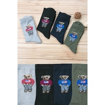 Bgk Unisex 4'lü Teddy Bear Çorap Çok Renkli