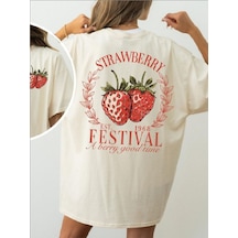 Startmore Beyaz Oversize Beyaz Unisex Kalıp Tshirt Baskılı