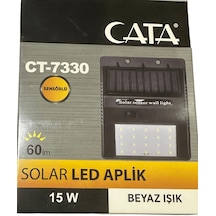 Cata CT-7330 15W 6400K Beyaz Işık Sensörlü Solar Güneş Panelli Led Aplik