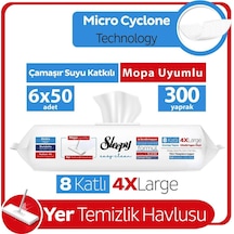 Sleepy Easy Clean Çamaşır Suyu Katkılı Mopa Uyumlu Yer Temizlik Havlusu&Mendili 6x50 (300 Yaprak)