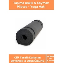 Enenstyle Taşıma Askılı Konfor Modeli Çift Taraflı Kaymaz Yoga Meditasyon Minderi Siyah Mat Çok Renkli