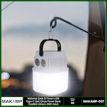 Makamp Şarjlı El Feneri Usb Powerbanklı Askılı Çok Renkli