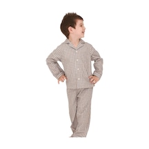 The Nuba The Don Bej-Lacivert Ekose Desenli Erkek Çocuk Pijama Takımı (9-1