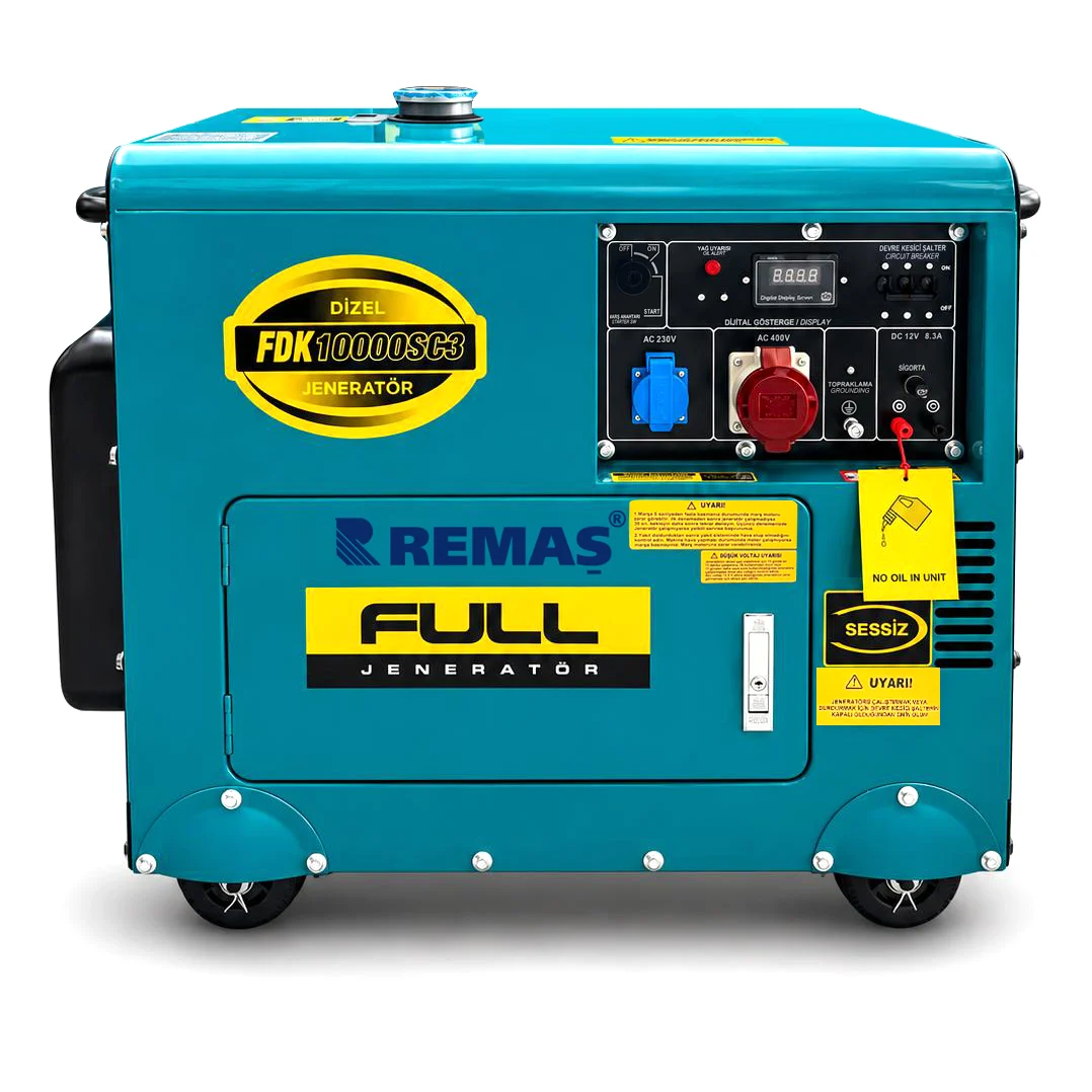 Full Fdk 10000 Sc3 Otomatik 9.4 Kva Monofaze Kabinli Dizel Jeneratör