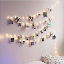 Pazly Usb Peryıldızı Işıklı Şerit 10m 100led 50 Klips Bakır Tel Sıcak Beyaz Noel Dekorasyon