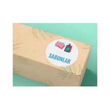 Sabunlar Etiketi Okul Serisi Yuvarlak Sticker Mat Etiket 4 Cm 40 Adet Çok Renkli