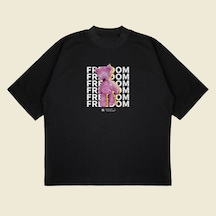 Tarzsokak Pink Anarchy Baskılı Oversize Unisex Pamuklu Nefes Alan Kalın Kumaşlı Siyah