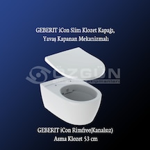Geberit İcon Rimfree (kanalsız) Klozet + Yavaş Kapak 501.002.00.1