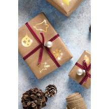 Gold Yılbaşı Temalı Metalik Duvar Sticker Çok Renkli