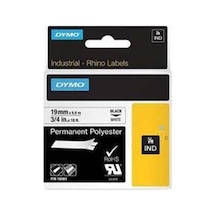 Dymo 18484 Rhinopro Sabitpolyester Şerit 19mmx5,5m Beyaz-siyah