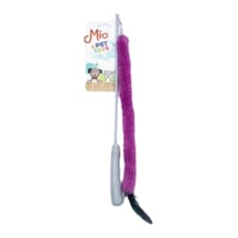 Peluşlu Tüylü Kedi Olta Oyuncağı Gri