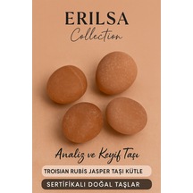 Sertifikalı Doğal Turuncu Jasper Taşı Kütle 30-35 Mm Analiz, Od