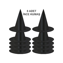 8 Adet Siyah Cadı Şapkası Yetişkin & Çocuk Kostüm Aksesuarı