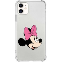 Apple Uyumlu iPhone 11  Köşe Korumalı Antişok Kapak Minnie Mouse Tasarımlı Şeffaf Kılıf