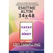 Altın-22mm-34x48 Cm Mat Pvc Li Camsız Fotoğraf 500 Parça Puzzle Belge Çerçeve Yatay Dikey Asılabilme. 07303982