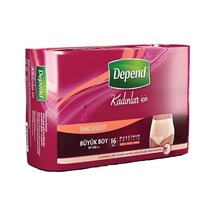 Depend Emici Külot Kadın Hasta Bezi Büyük Beden L 16 Adet