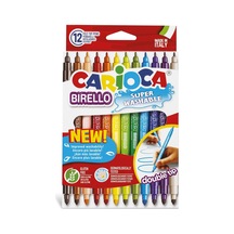 Carioca Bırello Süper Yıkanabilir Çift Taraflı Keçeli Boya Kalemi 12 Parça Renkli Set