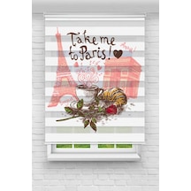 Perdeoutlet38 Baskılı Renkli Kahve Ve Eyfel Dijital Baskılı Zebra Perde-cocuk Odası-stor Perde Model:tycc59fb08d6e8ac91d038600 Çok Renkli