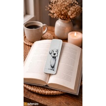 Sevimli Köpek Figürlü Kabartma Dokulu Kitap Ayracı - Minimalist Beyaz Kitap Aksesuarı