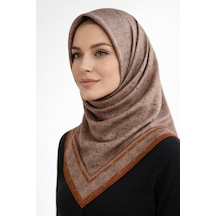 Levidor Lotus Desen Eşarp - 06104 Kahve,kiremit-18