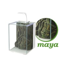 Nubios - 203 - Nano Akvaryum Maya Dekorlu - Kmrsfres - Beyaz 20x22x29cm