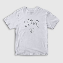 Presmono Unisex Çocuk Love Lil Peep T-shirt Beyaz