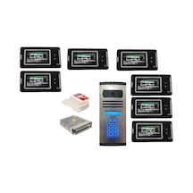 7 Daire Nts 2001-s 4,3'' Görüntülü Diafon Siyah-8003 Tuş Takımlı Şifreli Zil Panelli Set
