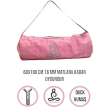 Mat Taşıma Çantası Yoga Fitness Silindir Antrenman Çantası + 2 Adet Mat Toplama Lastiği Fuşya