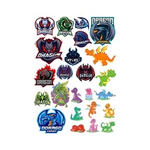 Dragon Ejderha Sticker Set-12 16 Parça Telefon, Tablet, Defter, Laptop Sticker