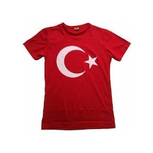 Salar Ticaret Çocuk Bayrak Tişört Ayyıldızlı Tişört Pamuklu Unisex Tişört