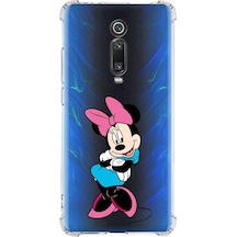 Xiaomi Redmi K20 Köşe Korumalı Antişok Kapak Minnie Mouse Tasarımlı Şeffaf Kılıf