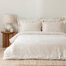 Marvıc %100 Pamuk Extra King Size Nevresim Seti 260x220 Cm Ekru