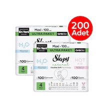 Sleepy Natural Bebek Bezi 4 No Maxi 100'lü Ultra Paket x 2 Adet 200 Adet Yeni Ambalaj 4 Numara
