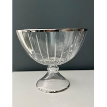 Decorium Cam Kase Ayaklı 23,5 Cm Accademia Platin M06458-ab