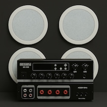 Luxury, 4 Adet Hoparlör 1 Adet Anfi, Asma Tavan Ses Sistemi, Alçıpan Tavan Ses Sistemi, Mağaza Ses Sistemi 16cm