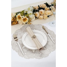 Digithome 6 Lı Amerikan Servisi Supla Yuvarlak Gümüş 38 Cm Acr-626/20