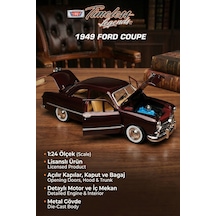 Motor Max 1:24 1949 Ford Coupe Model Araba Metal Diecast - Bordo