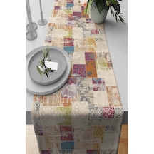 Çok Renkli Patchwork Premium Masa Örtüsü Runner Rnr170n11