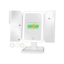 Şarj Edilebilir Üç Katlı Makyaj Aynası Işıklı Makyaj Aynası 1x/2x/3x/10x Büyütmeli Taşınabilir Led Seyahat Genel