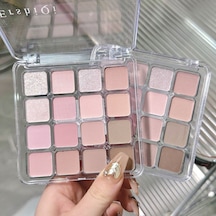 16 Renkli Mat İnci Işıklı İnce Flaşlı Düşük Doygunluklu Toprak Rengi Göz Farı Paleti 01 Nude Blush